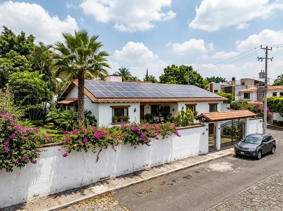 Casa con paneles solares en Cuernavaca, Morelos