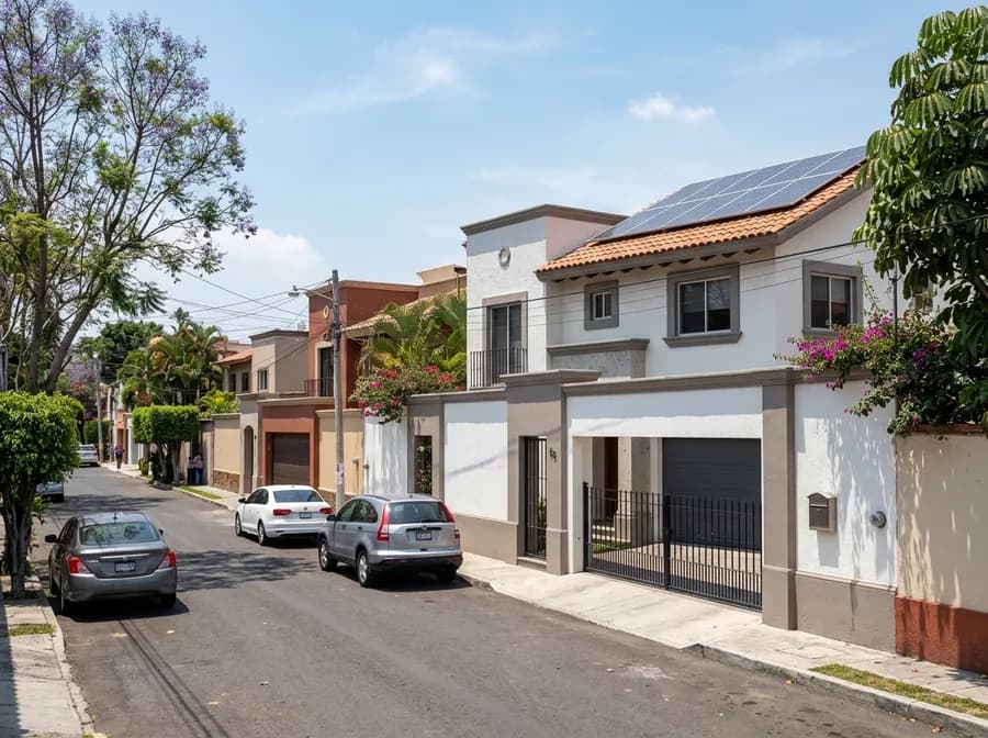 Casa con paneles solares en Cuernavaca, Morelos