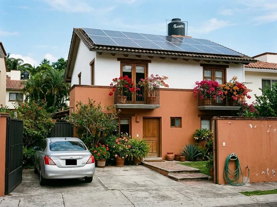 Casa con paneles solares en Cuernavaca, Morelos